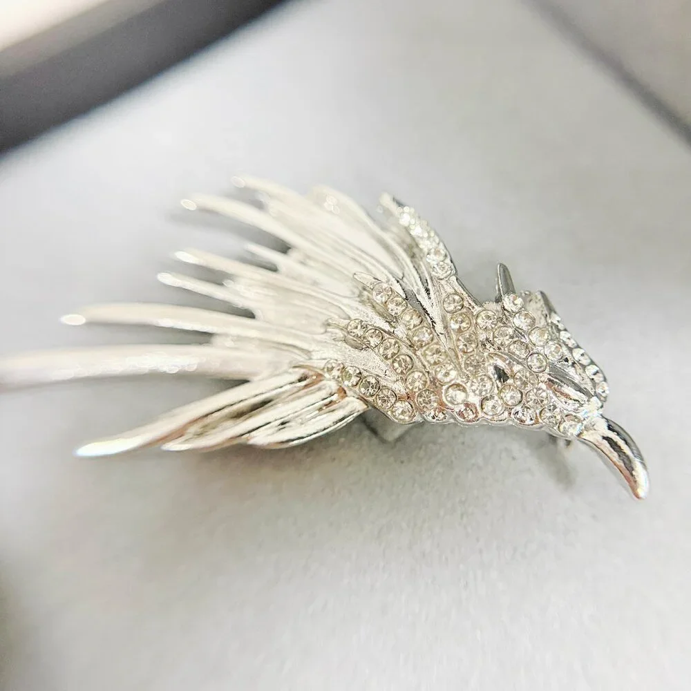 Silver brooch, eagle brooch, bird brooch, fashion brooch, animal brooch pin - Picture 6 of 7
